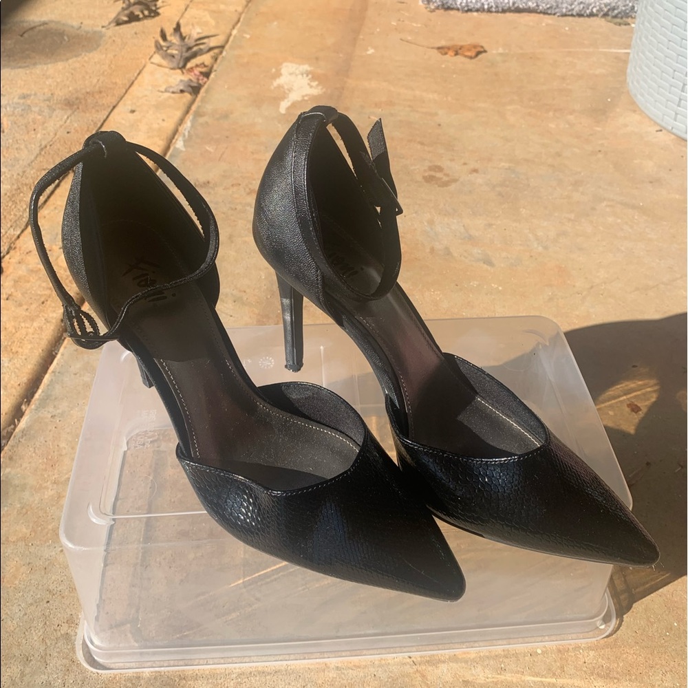 Faux leather heels
